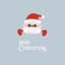 Christmas greeting card. We wish you a Merry Christmas and Happy New Year banner or poster. Santa Claus with mask and text. Covid-