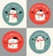 Christmas greeting cards or gift tags with cute snowmen