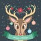 Christmas greeting with festive reindeer