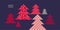 Christmas greeting with geometric patterned trees