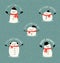 Christmas greetings with cute snowmen