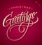 CHRISTMAS GREETINGS hand lettering (vector)