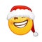 Christmas grinning face with laughing eyes Large size of yellow emoji smile