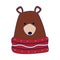 Christmas grizzly bear icon