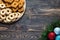 Christmas hand baked biscuits background