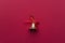 Christmas Handbell on Red Background