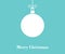 Christmas hanging bauble on blue background