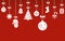 Christmas hanging ornaments background. Christmas banner.