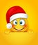 Christmas Happy Cheerful Emoticon in Santa Hat