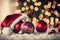 Christmas hat with christmas ornaments xmas background wallpaper