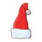 Christmas hat. Santa hat. Traditional festive symbol. Doodle style.