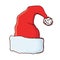 Christmas hat. Santa hat. Traditional festive symbol. Doodle style.