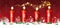Christmas Header Card Red Ornaments 4 Candles Reindeer Stardust