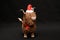 Christmas Highland cow sugar fondant model