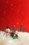 Christmas holiday background with Santa and decorations. Christmas landscape with gifts and snow. Merry christmas and happy new ye