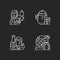 Christmas holiday chalk white icons set on black background