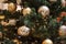 Christmas holiday decorative golden ball pine tree decoration