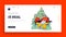 Christmas Holiday Festive Season Tradition, Landing Page Template. Young Couple Characters Writing Letter to Santa Claus