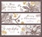 Christmas holiday floral sketch horizontal banners