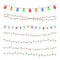 Christmas holiday garland lights in flat style vector set