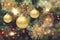 Christmas  holiday  gold colorful  ball confetti blurred illumination light snowflakes  greetings text holiday