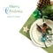 Christmas holiday green theme table place setting