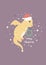 Christmas holiday illustration with adorable dragon in a santa hat