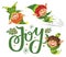 Christmas Holiday Joy Caption, Elves Greeting Card