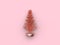 christmas holiday new year concept abstract christmas tree-leaf metallic pink glossy reflection 3d render pink backgrou