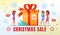 Christmas Holiday Shopping Sale Flat Vector Banner