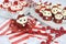 Christmas holiday Strawberry Santas with cherry red velvet cupcakes