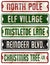 Christmas Holiday Theme Street Signs Collection