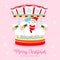 Christmas holidays carousel flat vector illustration with cute santa claus riding on the sheep