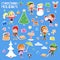Christmas Holidays - cute little kids and winter fun