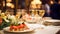 Christmas holidays and New Year celebration, dinner table and guests at a luxury English styled restaurant or hotel, Christmas