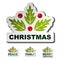 Christmas holly leaf stickers