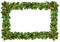 Christmas holly leaves - frame on white