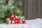 Christmas home decoration with small gifts