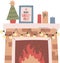 Christmas Home Interior Fireplace