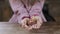 Christmas homemade cookie in child`s hands