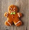 Christmas homemade gingerbread man cookie