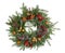 Christmas homemade wreath Ã¢â‚¬â€¹Ã¢â‚¬â€¹from fir tree branches isolated