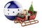 Christmas in Honduras, concept. Christmas Santa sleigh full of gifts with Honduranian flag. 3D rendering