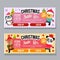 Christmas horizontal banner template sale present penguin squirrel flat style