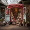 Christmas Hot Cocoa Sweets house with colorfull decorations, anniversary smash cake backdrop