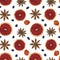 Christmas hot wine vibrant watercolor seamless pattern