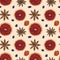 Christmas hot wine watercolor caramel seamless pattern