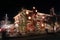 Christmas house decoration lights display in the suburban Brooklyn neighborhood of Dyker Heights