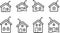 Christmas house line icon. Holiday design elements set.