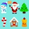 Christmas icons. Collection. Santa.